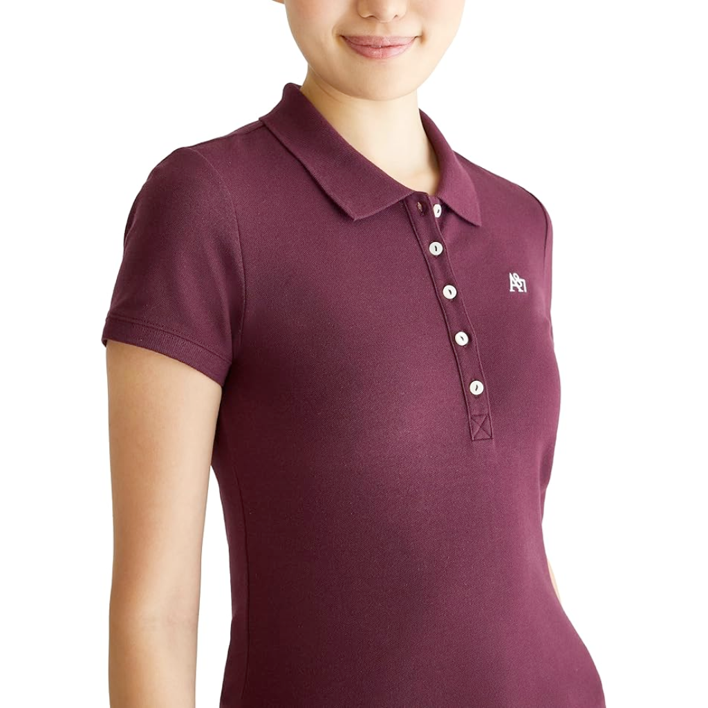 Camiseta Tipo Polo Aeropostale Solid A87 Para Mujer