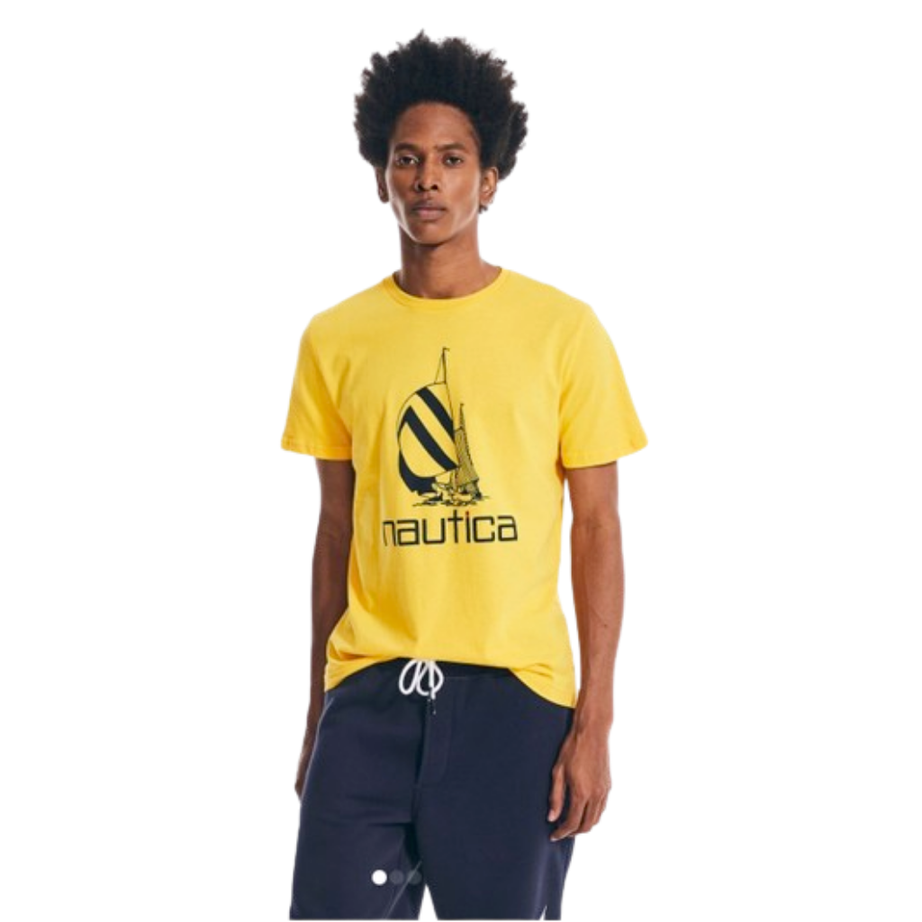 Camiseta Nautica Amarilla Para Hombre