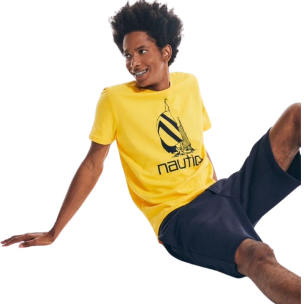 Camiseta Nautica Amarilla Para Hombre