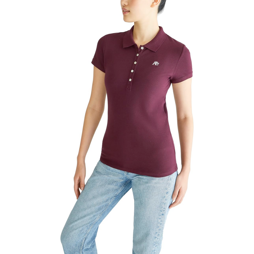 Camiseta Tipo Polo Aeropostale Solid A87 Para Mujer