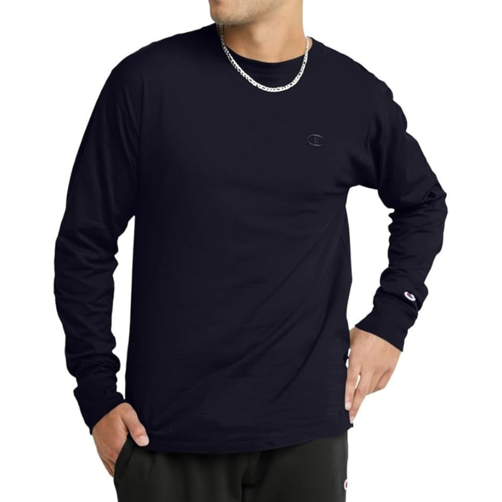 Camiseta clásica de manga larga suave y cómoda para hombre Champion