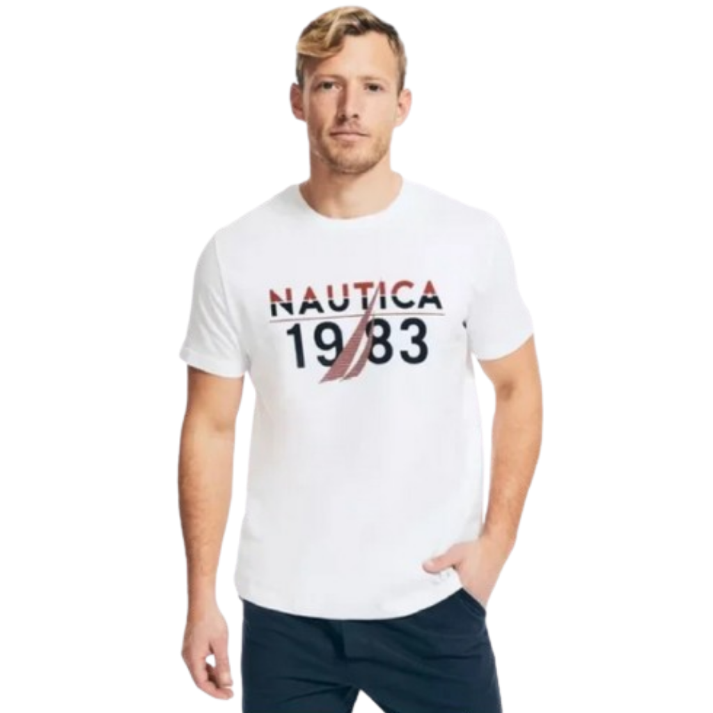 Camiseta Para Hombre Cuello Redondo Logo Nautica